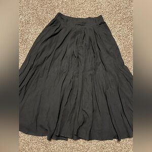 🖤Mable Flowy Black A-Line Midi Skirt🖤